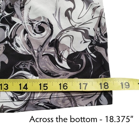 REEBOK Racerback Longline Black Grey White Abstract Print Tank Top Sz S - Picture 11 of 12